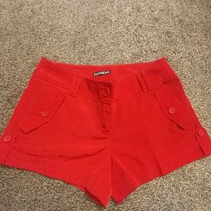 Red silk shorts